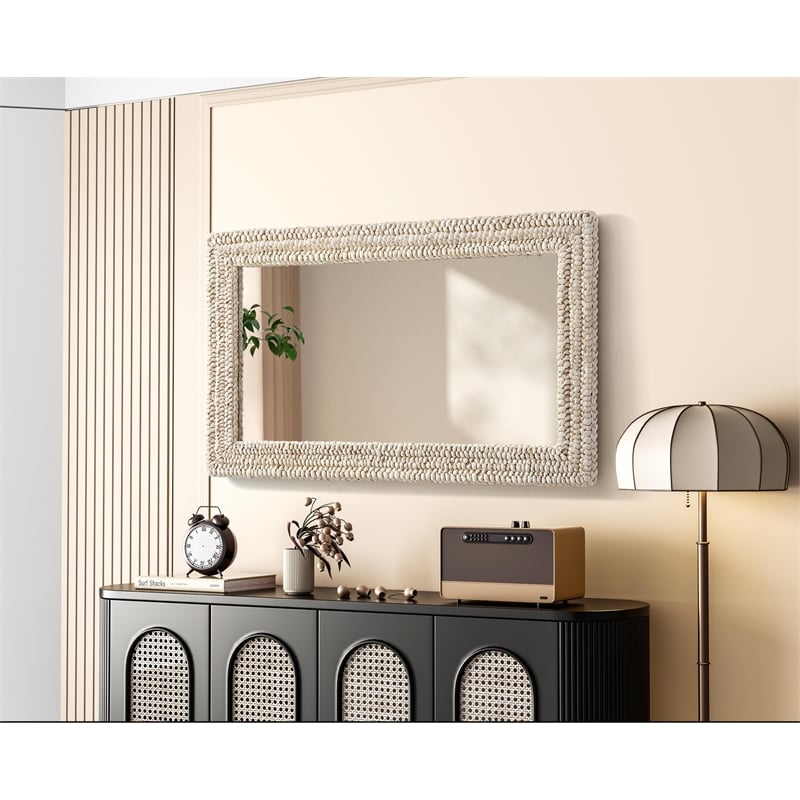 Elegant Decor Rectangle Cornhusk Mirror 24X42
