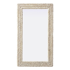 Elegant Decor Rectangle Cornhusk Mirror 24X42&quot Linen White