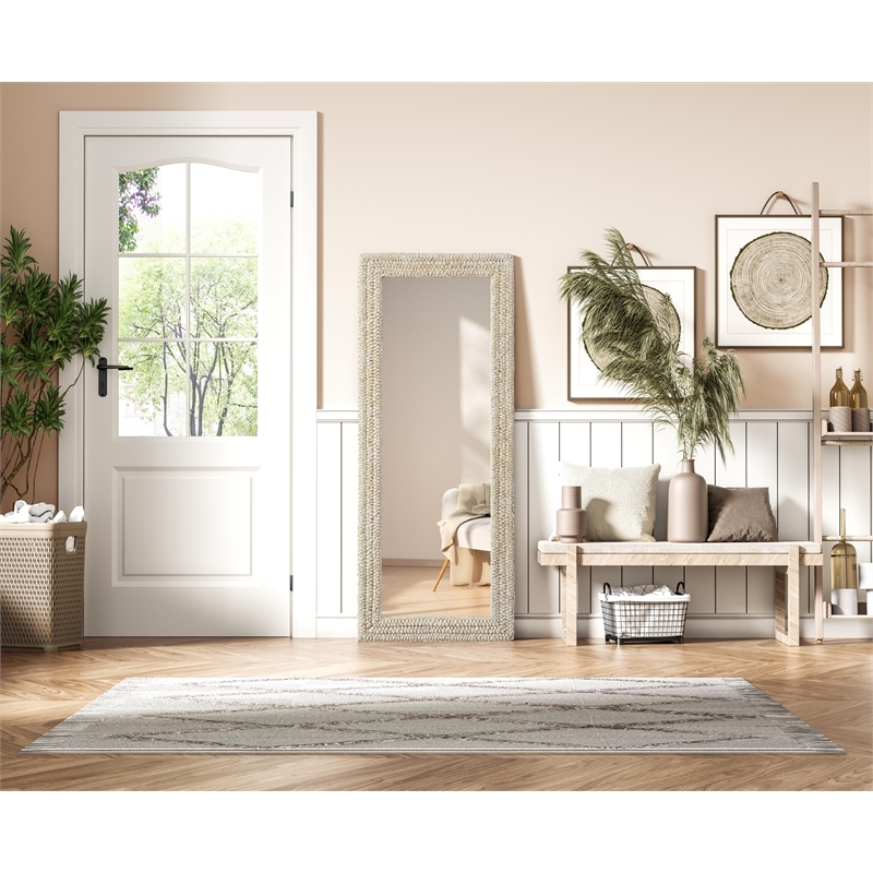 Elegant Decor Rectangle Cornhusk Mirror 24X60