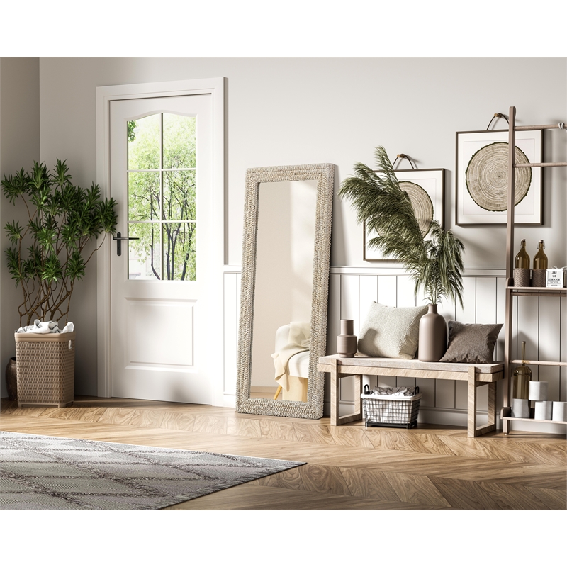 Elegant Decor Rectangle Cornhusk Mirror 24X60