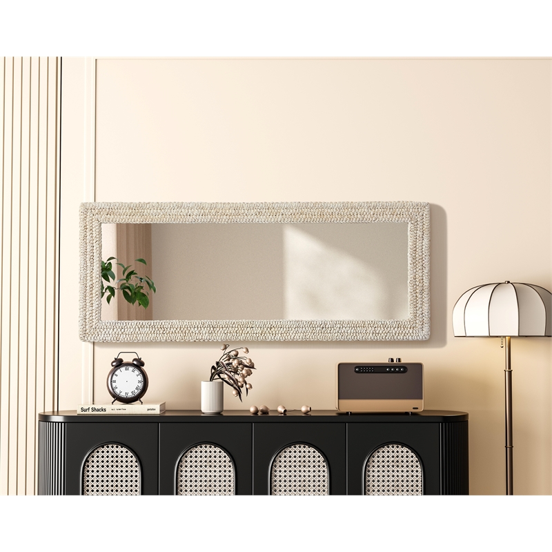 Elegant Decor Rectangle Cornhusk Mirror 24X60