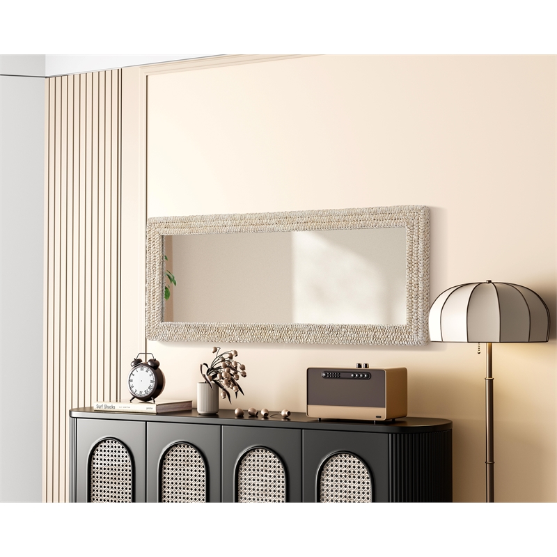Elegant Decor Rectangle Cornhusk Mirror 24X60