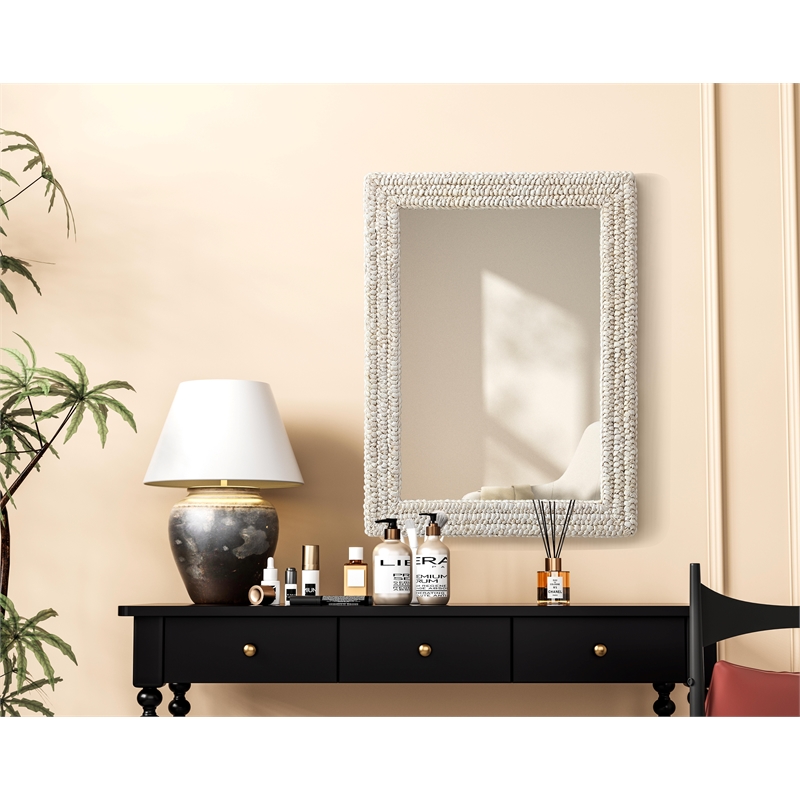Elegant Decor Rectangle Cornhusk Mirror 27X36