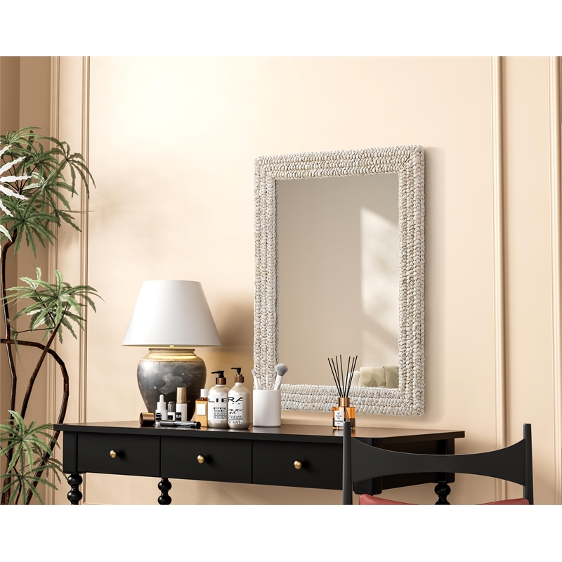 Elegant Decor Rectangle Cornhusk Mirror 27X36