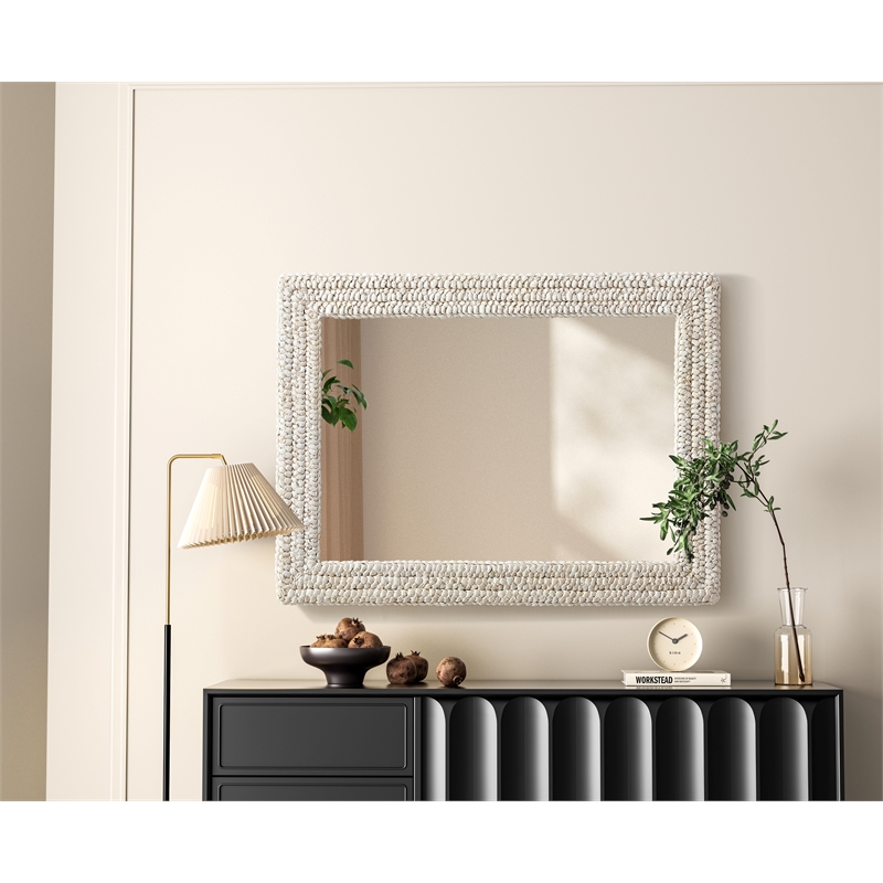 Elegant Decor Rectangle Cornhusk Mirror 27X36