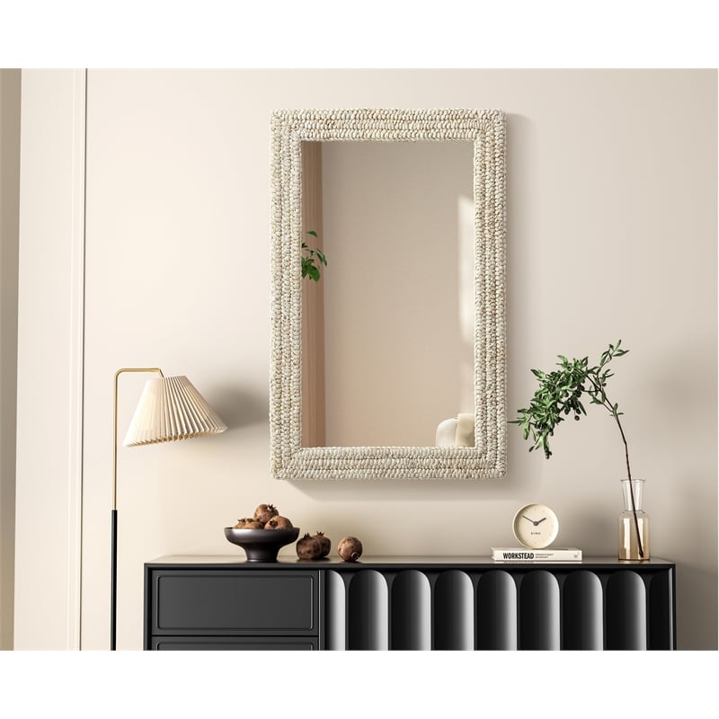 Elegant Decor Rectangle Cornhusk Mirror 27X42