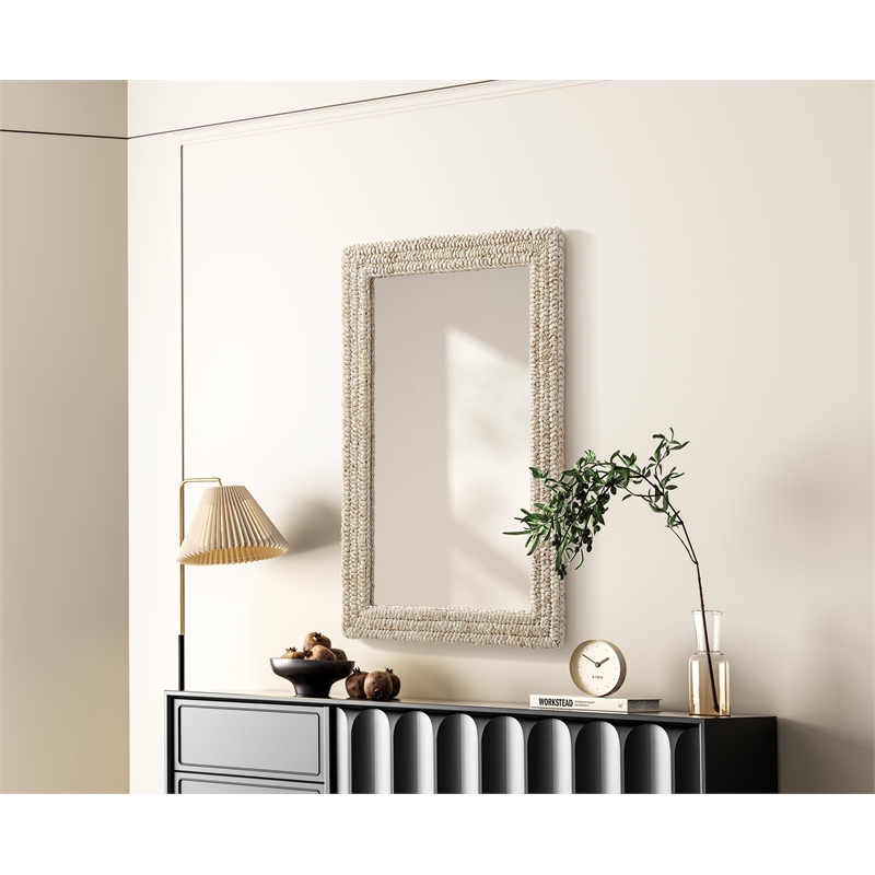 Elegant Decor Rectangle Cornhusk Mirror 27X42