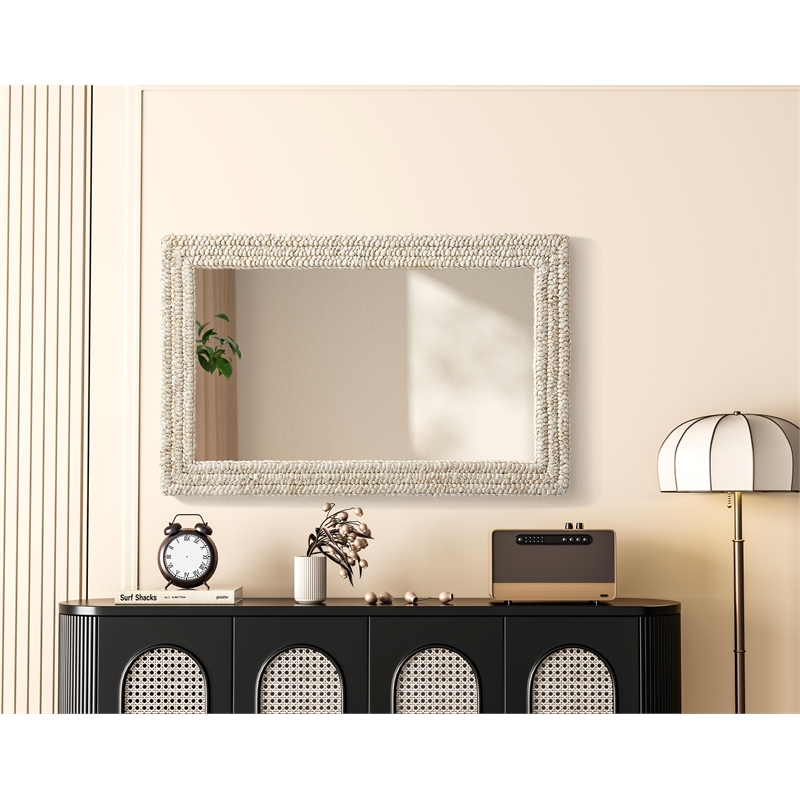 Elegant Decor Rectangle Cornhusk Mirror 27X42