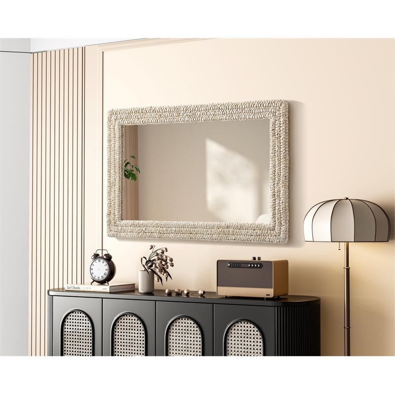 Elegant Decor Rectangle Cornhusk Mirror 27X42