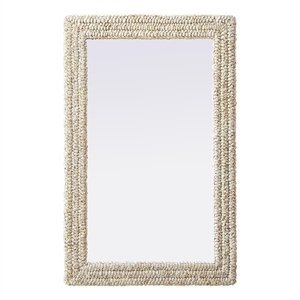 Elegant Decor Rectangle Cornhusk Mirror 27X42&quot Linen White