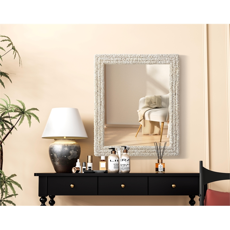 Elegant Decor Rectangle Cornhusk Mirror 30X36