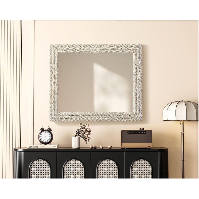 Elegant Decor Rectangle Cornhusk Mirror 30X36