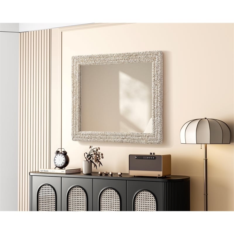Elegant Decor Rectangle Cornhusk Mirror 30X36