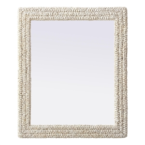 Elegant Decor Rectangle Cornhusk Mirror 30X36&quot Linen White