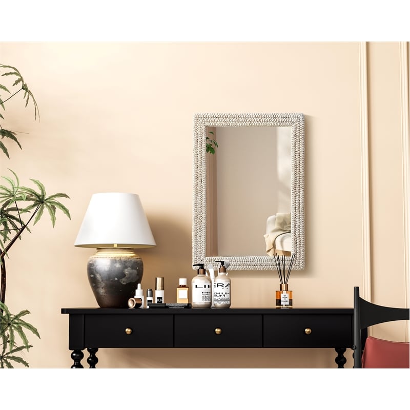 Elegant Decor Rectangle Cornhusk Mirror 30X42