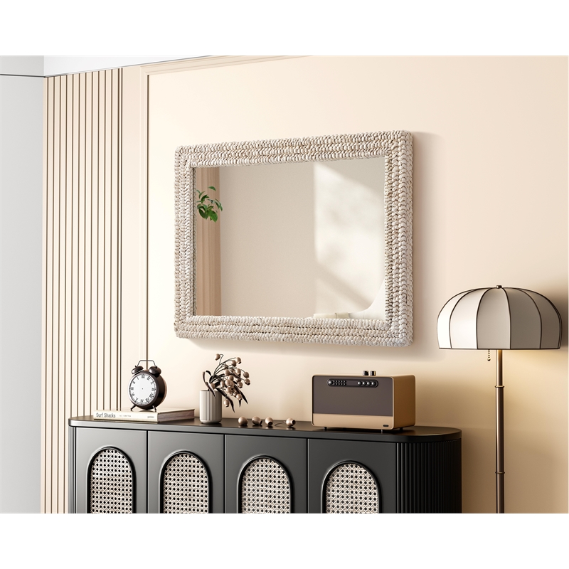 Elegant Decor Rectangle Cornhusk Mirror 30X42