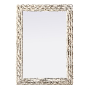 Elegant Decor Rectangle Cornhusk Mirror 30X42&quot Linen White