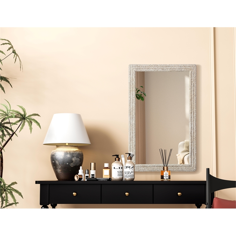 Elegant Decor Rectangle Cornhusk Mirror 35X55