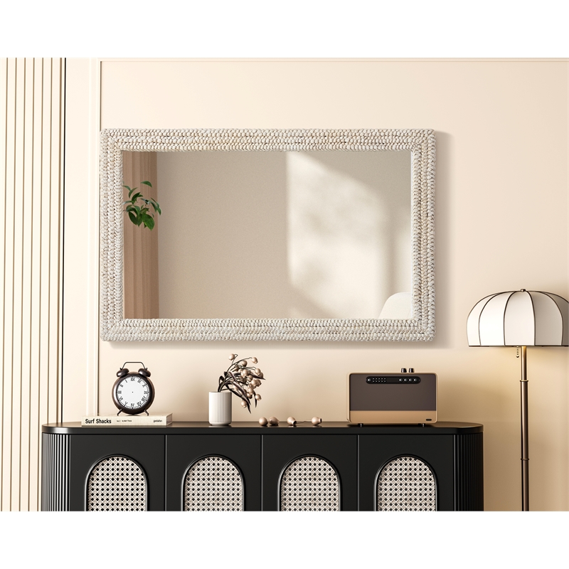 Elegant Decor Rectangle Cornhusk Mirror 35X55