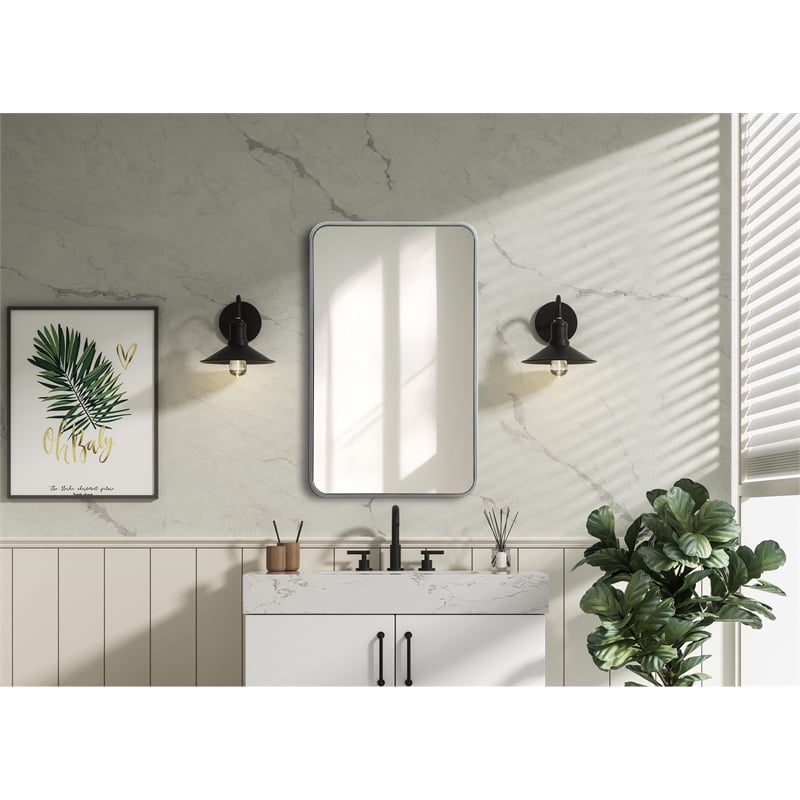 Elegant Decor Contour Metal Rectangle Mirror 22X36