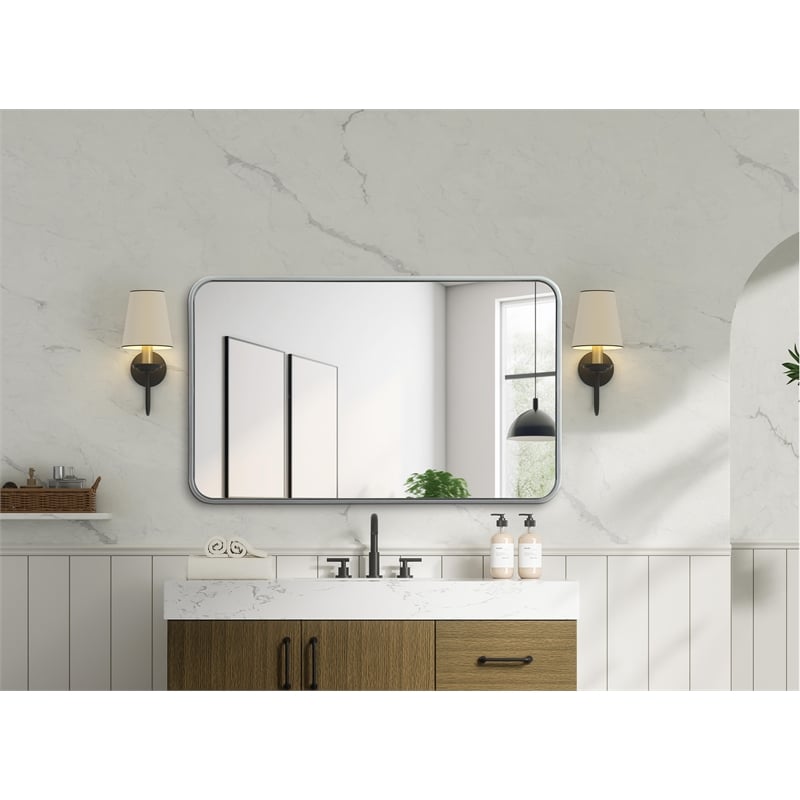 Elegant Decor Contour Metal Rectangle Mirror 22X36