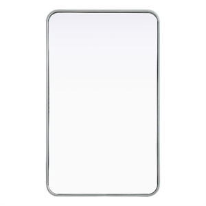 Elegant Decor Contour Metal Rectangle Mirror 22X36&quot Silver