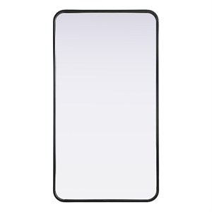 Elegant Decor Contour Metal Rectangle Mirror 22X40&quot Black