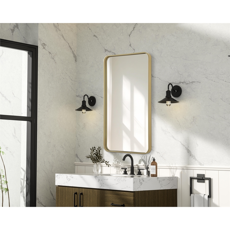 Elegant Decor Contour Metal Rectangle Mirror 22X40