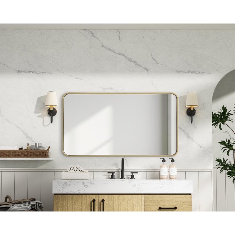 Elegant Decor Contour Metal Rectangle Mirror 22X40
