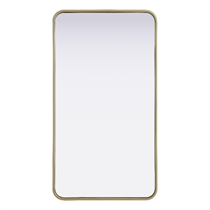 Elegant Decor Contour Metal Rectangle Mirror 22X40&quot Brass