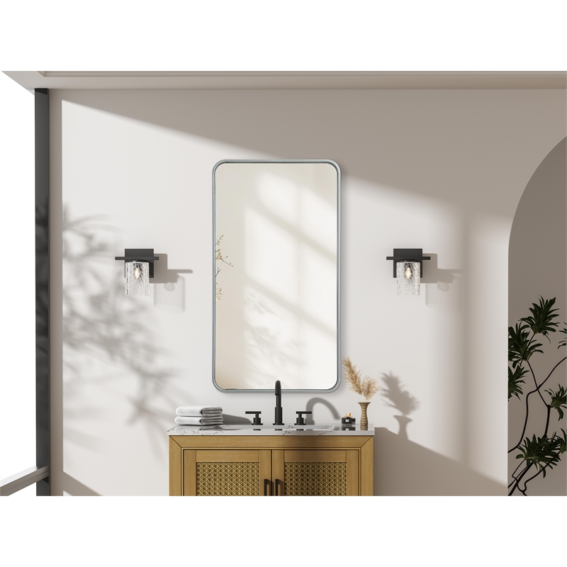 Elegant Decor Contour Metal Rectangle Mirror 22X40