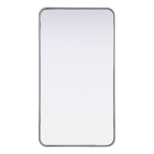 Elegant Decor Contour Metal Rectangle Mirror 22X40&quot Silver