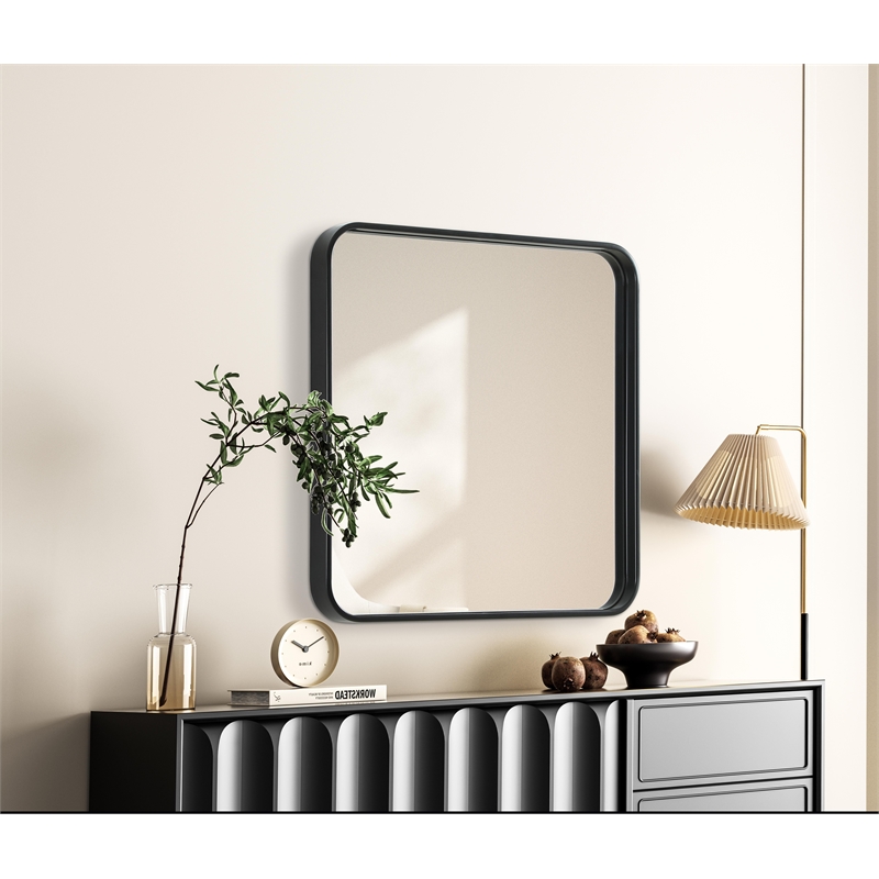 Elegant Decor Contour Metal Square Mirror 24X24