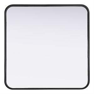 Elegant Decor Contour Metal Square Mirror 24X24&quot Black