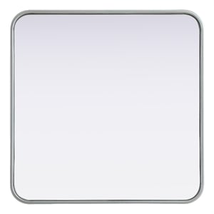 Elegant Decor Contour Metal Square Mirror 24X24&quot Silver