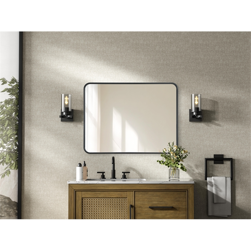 Elegant Decor Contour Metal Rectangle Mirror 24X32
