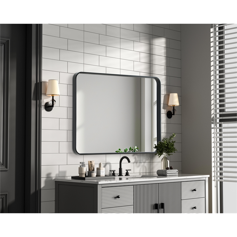 Elegant Decor Contour Metal Rectangle Mirror 24X32