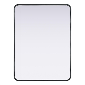 Elegant Decor Contour Metal Rectangle Mirror 24X32&quot Black