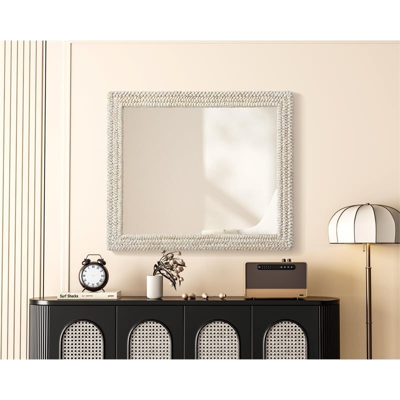Elegant Decor Rectangle Cornhusk Mirror 36X42
