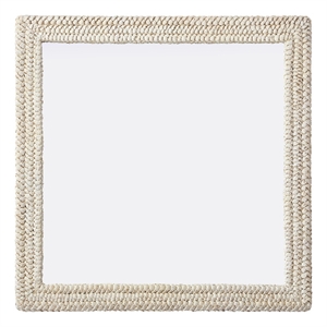 Elegant Decor Rectangle Cornhusk Mirror 40X40&quot Linen White