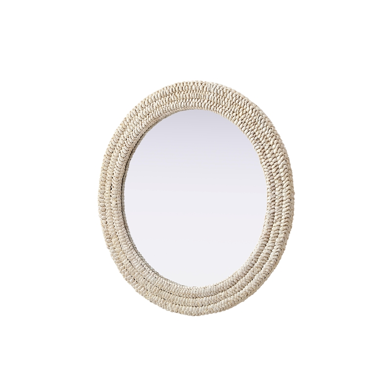 Elegant Decor Round Cornhusk Mirror 30X30