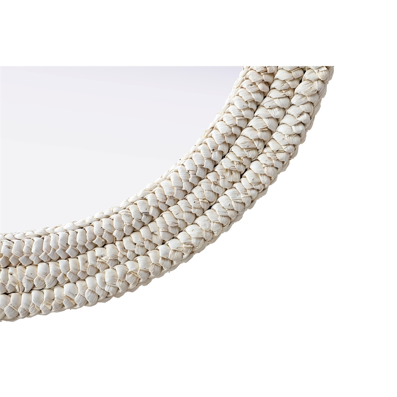 Elegant Decor Round Cornhusk Mirror 30X30