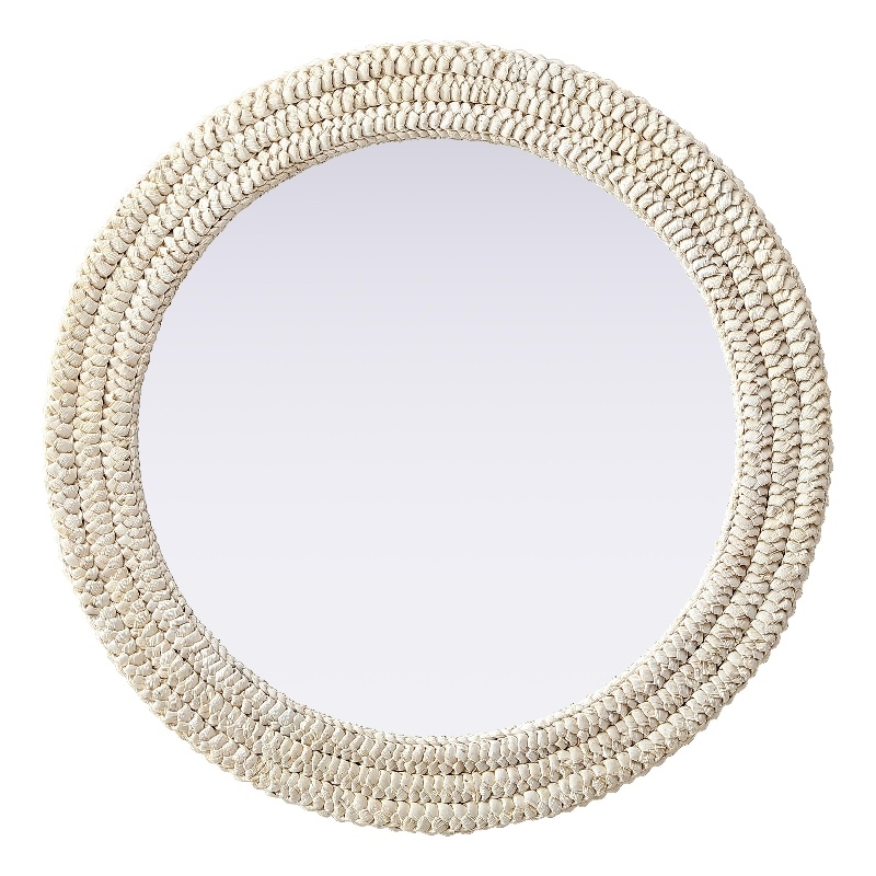 Elegant Decor Round Cornhusk Mirror 30X30