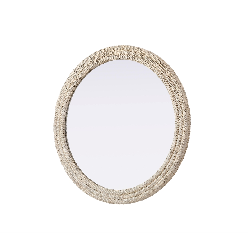 Elegant Decor Round Cornhusk Mirror 42X42