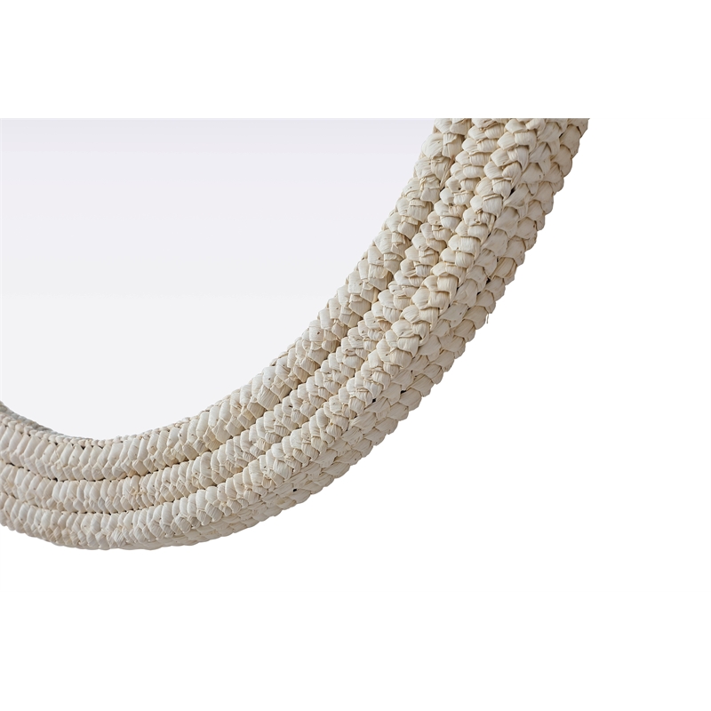 Elegant Decor Round Cornhusk Mirror 42X42