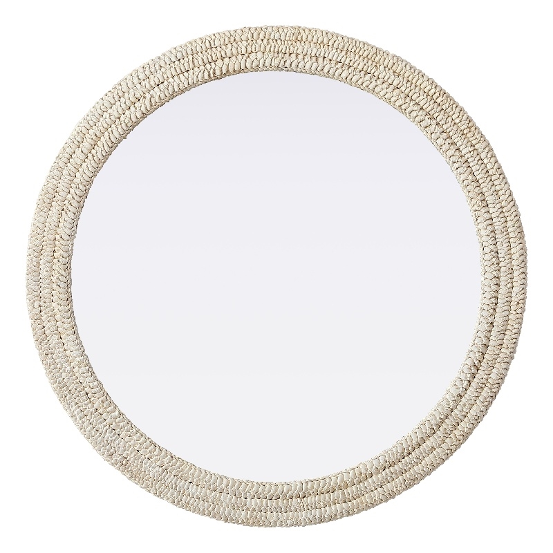 Elegant Decor Round Cornhusk Mirror 42X42