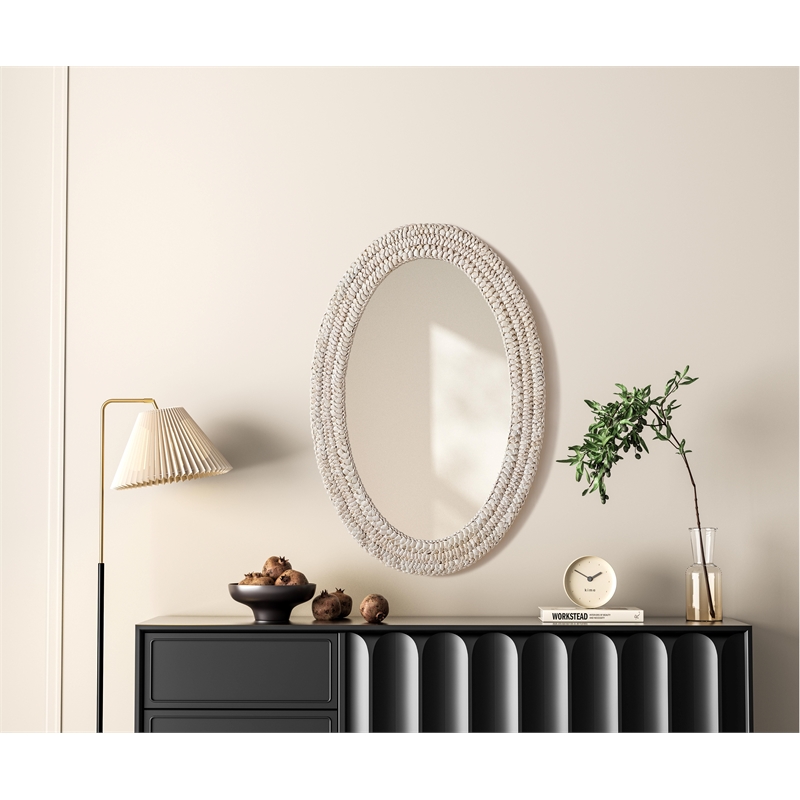 Elegant Decor Oval Cornhusk Mirror 24X36