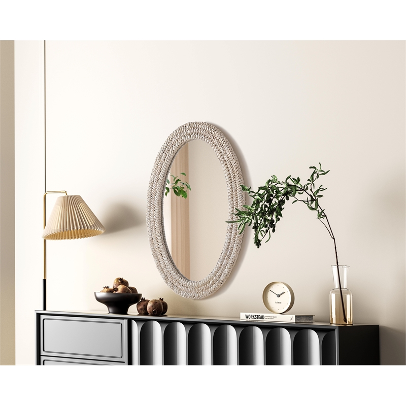 Elegant Decor Oval Cornhusk Mirror 24X36