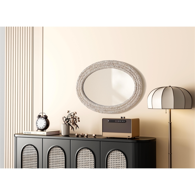 Elegant Decor Oval Cornhusk Mirror 24X36