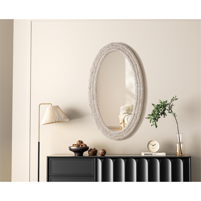 Elegant Decor Oval Cornhusk Mirror 24X42
